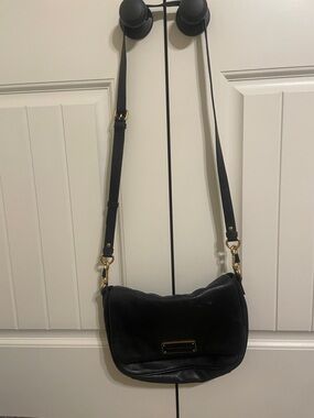 Marc by Marc Jacobs Black Leather Crossbody with Gold Hardware